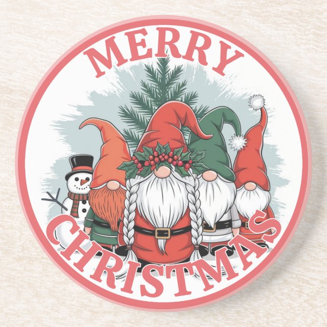 Posavasos de Gnomos de Navidad (Frente)