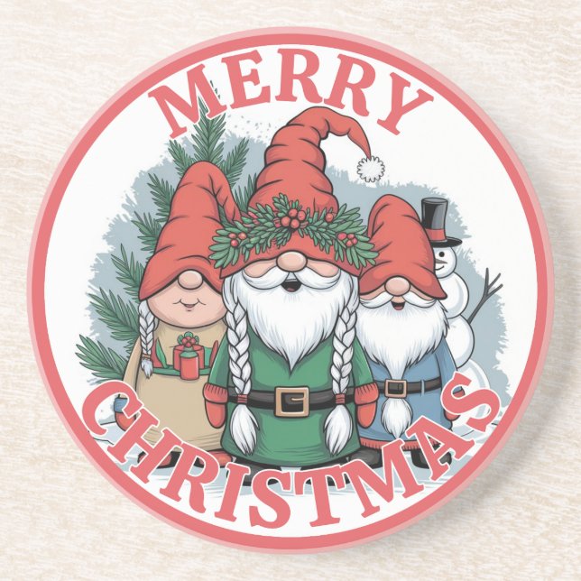 Posavasos de Gnomos de Navidad (Frente)