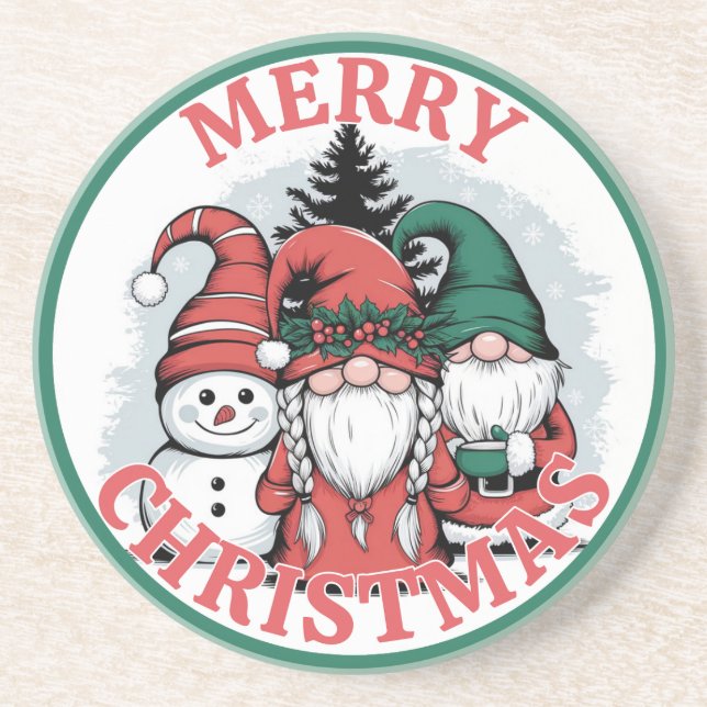 Posavasos de Gnomos de Navidad (Frente)