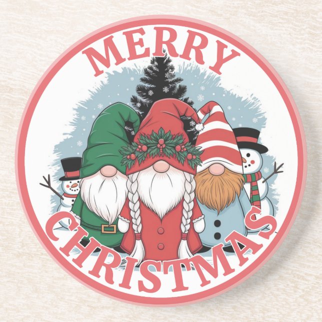 Posavasos de Gnomos de Navidad (Frente)