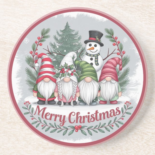 Posavasos de Gnomos de Navidad (Frente)