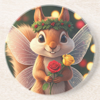 Posavasos de Hada de Ardilla de Navidad