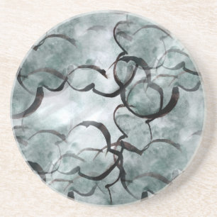 Posavasos de la mano gris del arte pintura vanguardista,