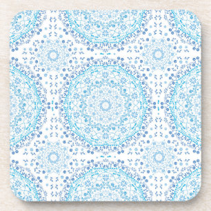 Posavasos de mandala azul claro