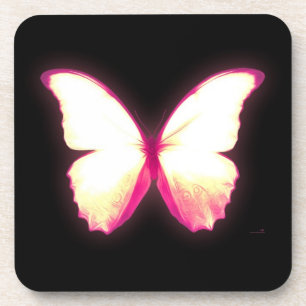 Posavasos de Mariposa Rosa Brillante