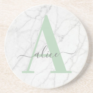 Posavasos de mármol con monograma personalizado en