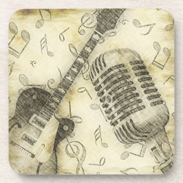 Posavasos de micrófono de guitarra vintage