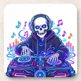 Posavasos de música EDM genial con calavera