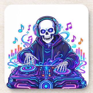 Posavasos de música EDM genial con calavera