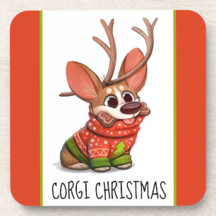 Posavasos de Navidad de perro Corgi