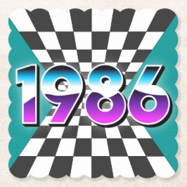 Posavasos De Papel 1986 40th Birthday Retro Vintage Party Decor