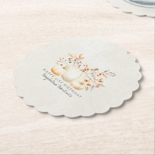 Posavasos De Papel 21 Aniversario de la caída de calabaza blanca deja