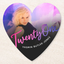 21 personalizado de cumpleaños foto morado rosa ne