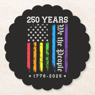 Posavasos De Papel 250 años de la Bandera LGBT de EE. UU. del 250 ani