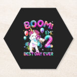Posavasos De Papel 2 años de edad con pérdida de regalos de Unicornio<br><div class="desc">2 años de edad con pérdida de regalos de Unicornio 2do cumpleaños Fiesta camiseta Chica</div>