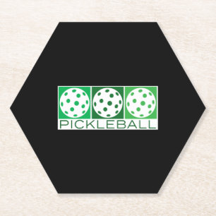 Posavasos De Papel 3 Bolas verdes sobre blanco