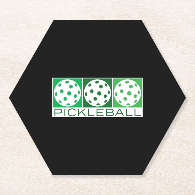 Posavasos De Papel 3 Bolas verdes sobre blanco (Anverso)
