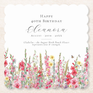 Posavasos De Papel 40 Agosto Cumpleaños Mes de Nacimiento Personaliza