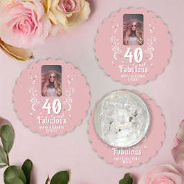 Posavasos De Papel 40 y fabuloso follaje rosa foto 40 cumpleaños