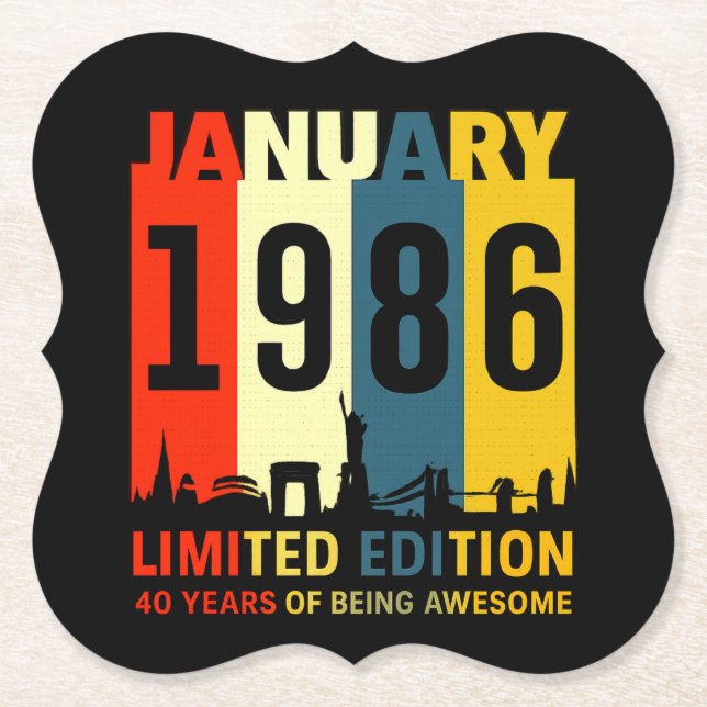 Posavasos De Papel 40th Birthday - Limited Edition (Anverso)