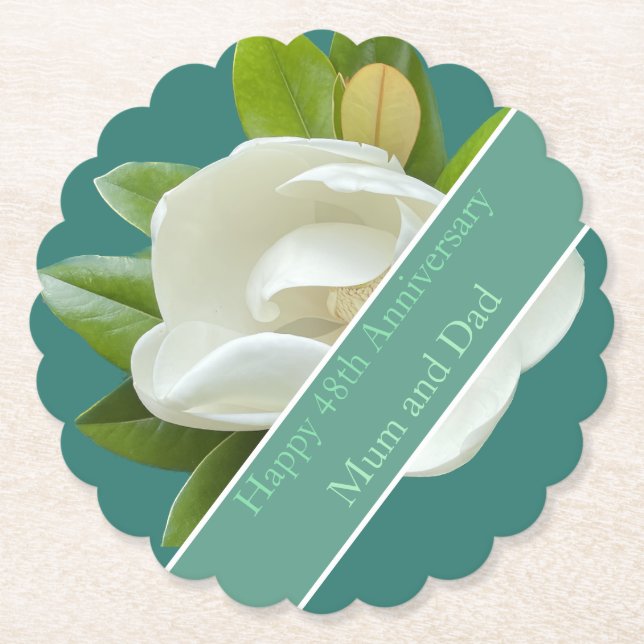 Posavasos De Papel 48.º Aniversario Boda (Anverso)