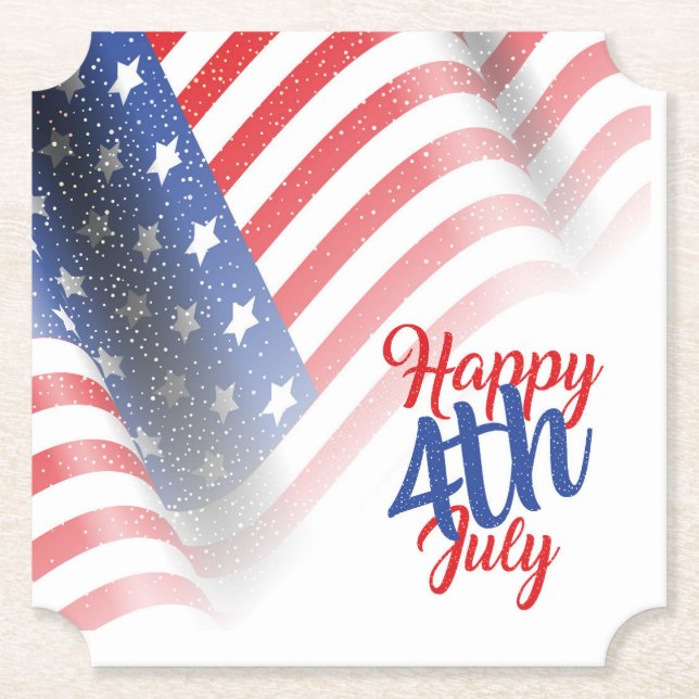 Posavasos De Papel 4 de julio Placa de papel (Anverso)