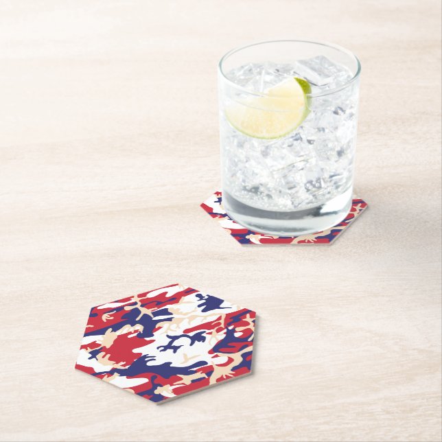 Posavasos De Papel 4th of July, Independence day, Camouflage Beige (In situ)