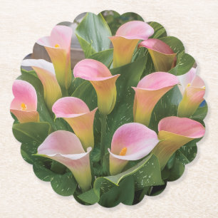 Posavasos De Papel 55° Aniversario Boda Lirio Rosa Calla