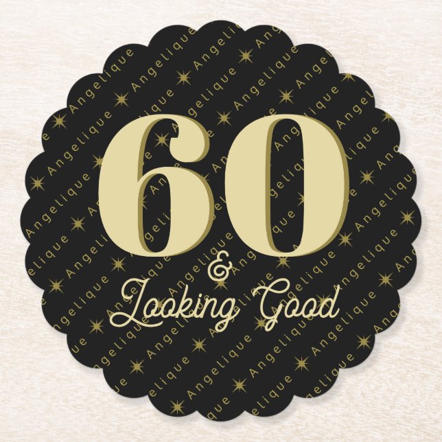 Posavasos De Papel 60 y luce buen cumpleaños (Anverso)