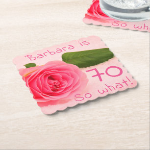 Posavasos De Papel 70.º cumpleaños Motivación de nombre personalizado