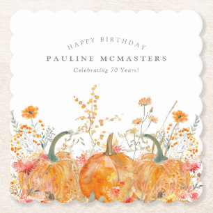 Posavasos De Papel 70.º Personalizado de Flor Silvestre de la Fiesta
