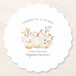 Posavasos De Papel 75 Aniversario de la caída de calabaza blanca deja