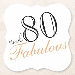 Posavasos De Papel 80 y Fabulous Elegant 80th Birthday