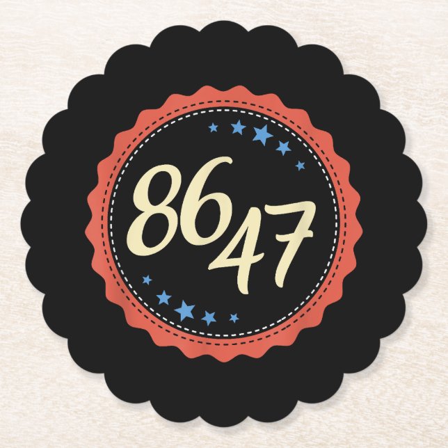 Posavasos De Papel 86 47 Anti Trump Gracioso (Anverso)