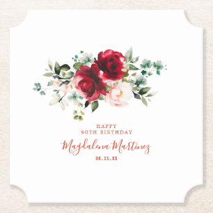 Posavasos De Papel 90.º Personalizado de Peones Rosa Rojo