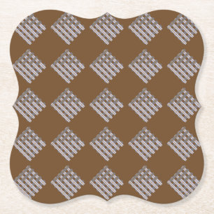 Posavasos de papel a cuadros marrones
