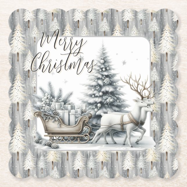 Posavasos De Papel A Journey Through Winter Pines (Anverso)