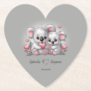 Posavasos De Papel A la Personalizado educada Koala le encanta el día