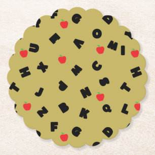 Posavasos De Papel abc kindergarten letter safari wild tree school