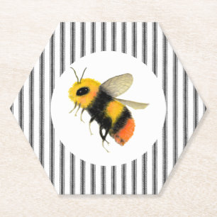 Posavasos De Papel Abeja de acuarela de país