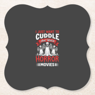 Posavasos De Papel Abraza y mira películas de terror Esqueleto Hallow