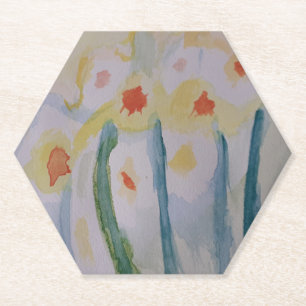 Posavasos De Papel Abstract Daffodils Paper Coaster