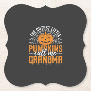 Posavasos De Papel Abuela Calabaza Linda Diseño de Halloween_1