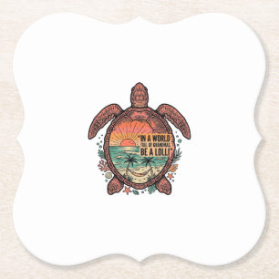 Posavasos De Papel Abuela Divertida Diseño de Camiseta Vintage Turtle
