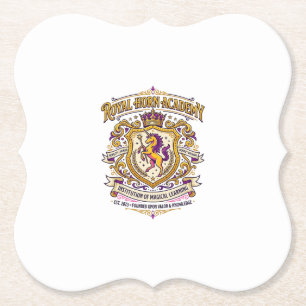 Posavasos De Papel Academia Cuerno Real Unicornio Diseño Stylish Zazz