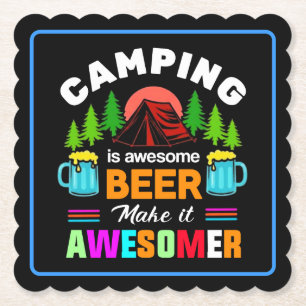 Posavasos De Papel Acampar es cerveza increíble Hazlo más increíble-6