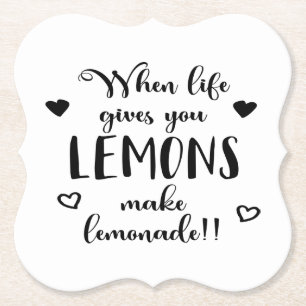 Posavasos De Papel Actitud de limones Éxito Sueños Frase motivacional