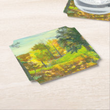 acuarela de pintura de caída solar