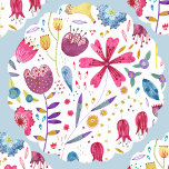 Posavasos De Papel Acuarela floral moderna<br><div class="desc">Una moderna pintura acuarela de flores y hojas de colores vivos diseminados en un fondo blanco. Perfecto para añadir ese toque extra a tu celebración. Arte original de Nic Squirrell.</div>
