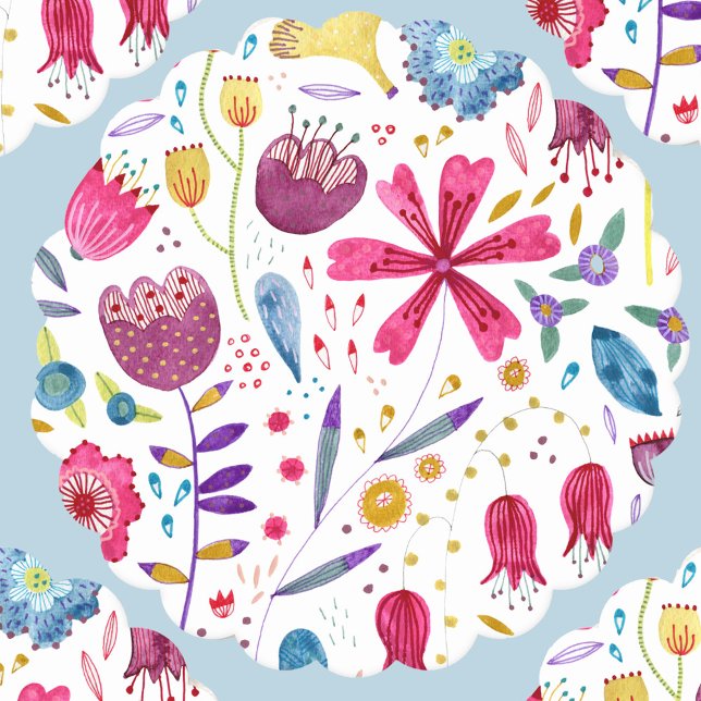 Posavasos De Papel Acuarela floral moderna (Floral watercolor modern paper coasters)